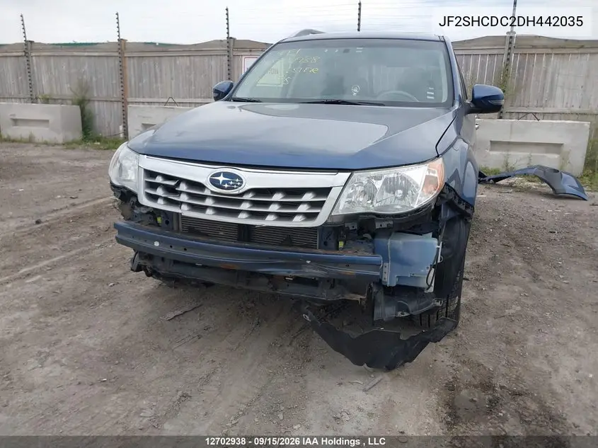 2013 SUBARU FORESTER VIN JF2SHCDC2DH442035 — фото 6