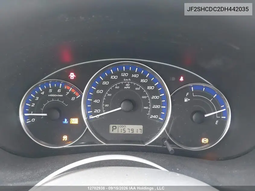 2013 SUBARU FORESTER VIN JF2SHCDC2DH442035 — фото 7