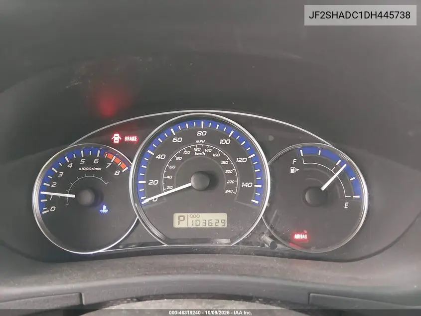 2013 SUBARU FORESTER VIN JF2SHADC1DH445738 — фото 7