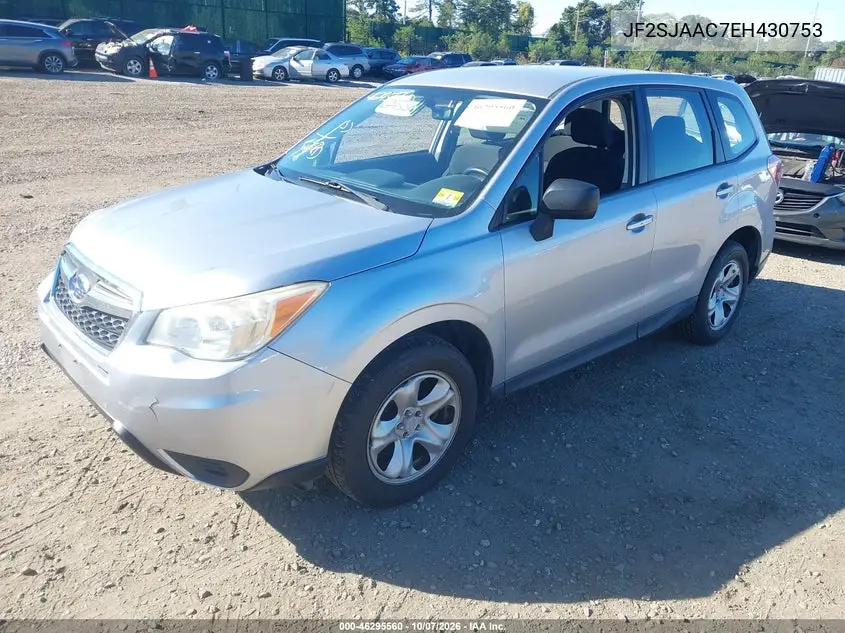 2014 SUBARU FORESTER VIN JF2SJAAC7EH430753 — фото 2
