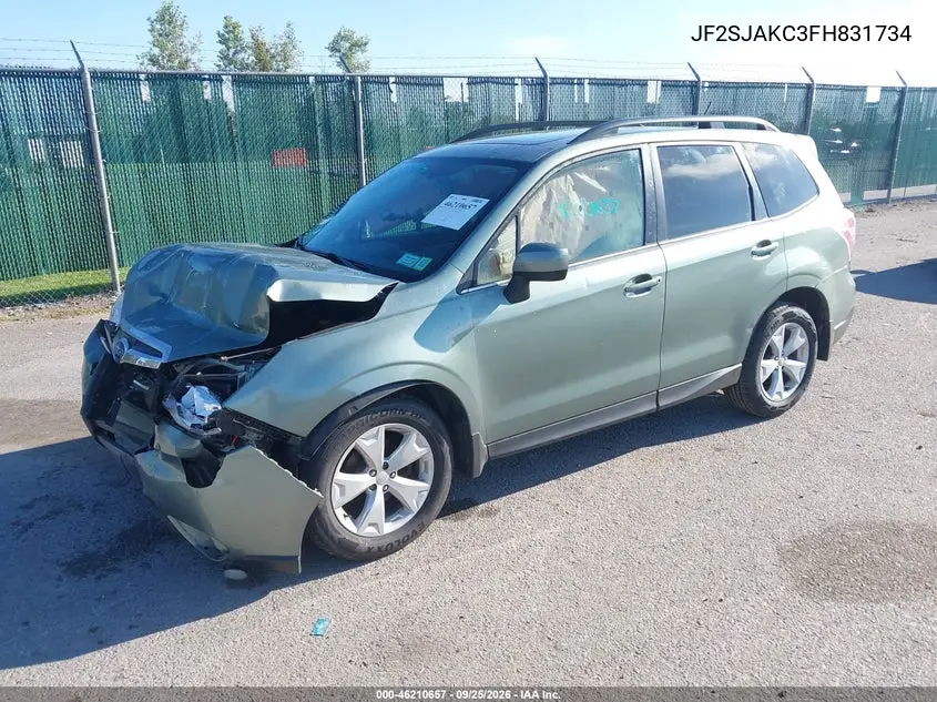 2015 SUBARU FORESTER VIN JF2SJAKC3FH831734 — фото 2