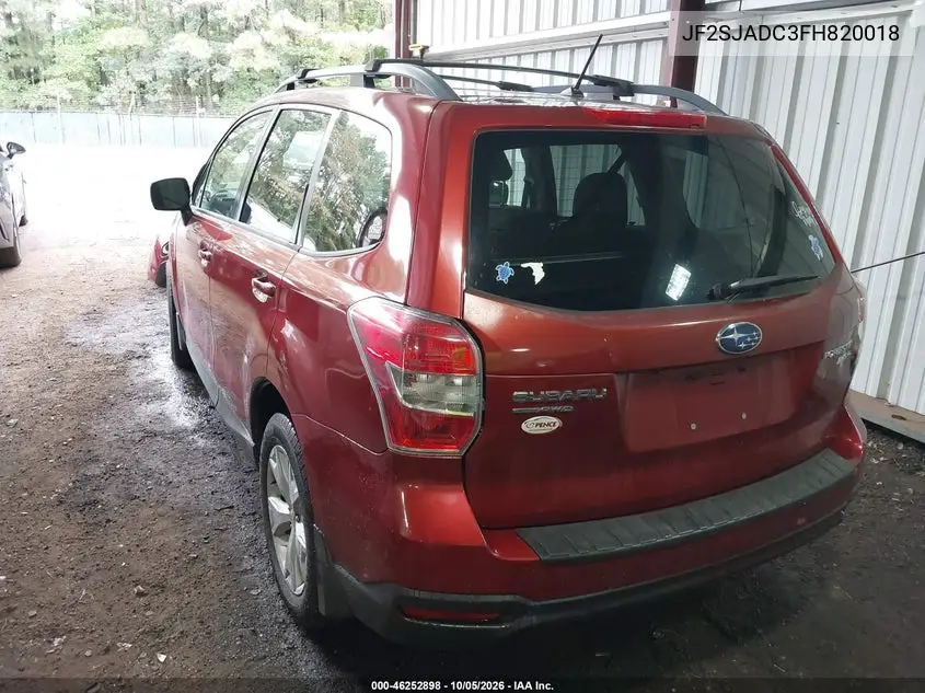 2015 SUBARU FORESTER VIN JF2SJADC3FH820018 — фото 3