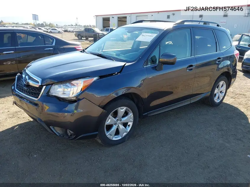 2015 SUBARU FORESTER VIN JF2SJARC5FH574646 — фото 2