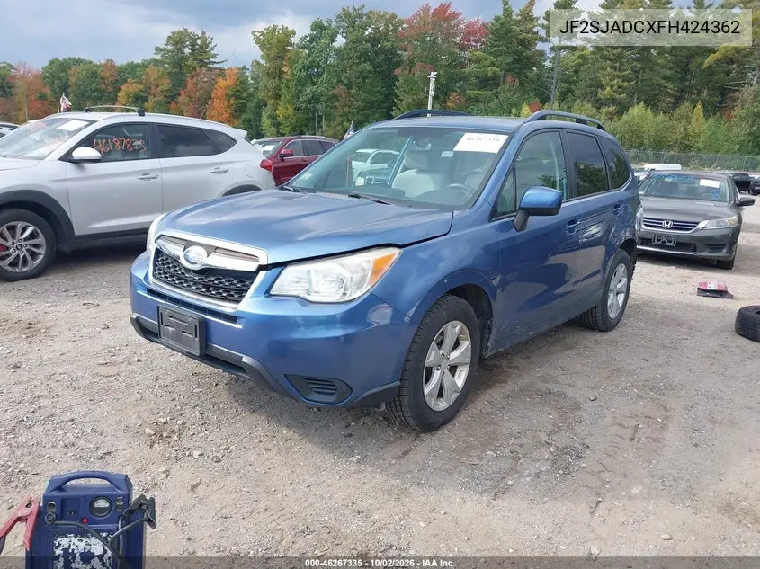 2015 SUBARU FORESTER VIN JF2SJADCXFH424362 — фото 2