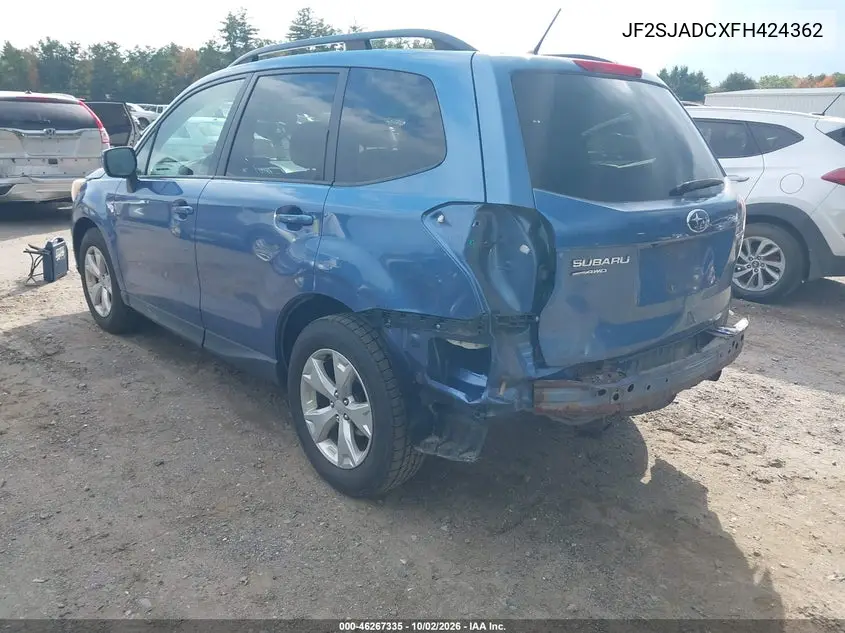 2015 SUBARU FORESTER VIN JF2SJADCXFH424362 — фото 3
