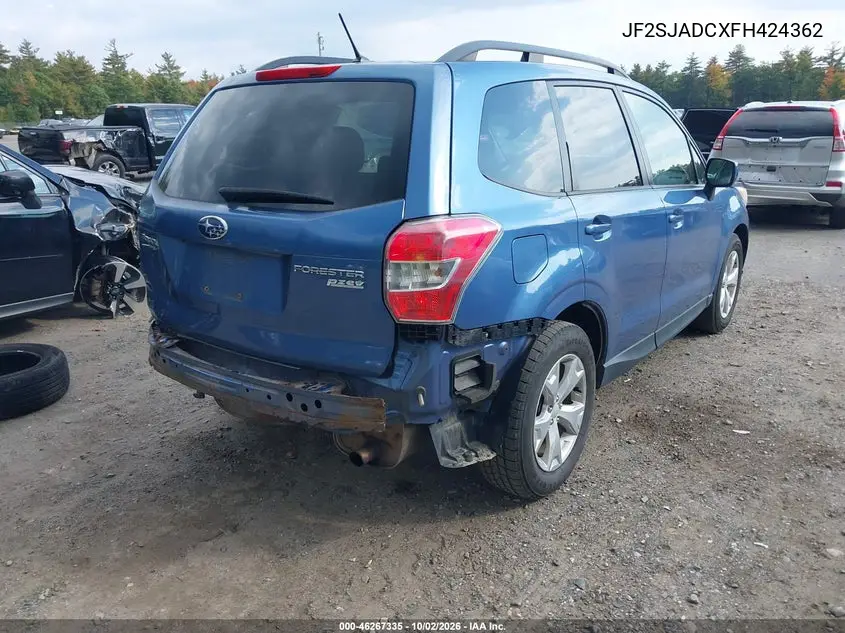 2015 SUBARU FORESTER VIN JF2SJADCXFH424362 — фото 4