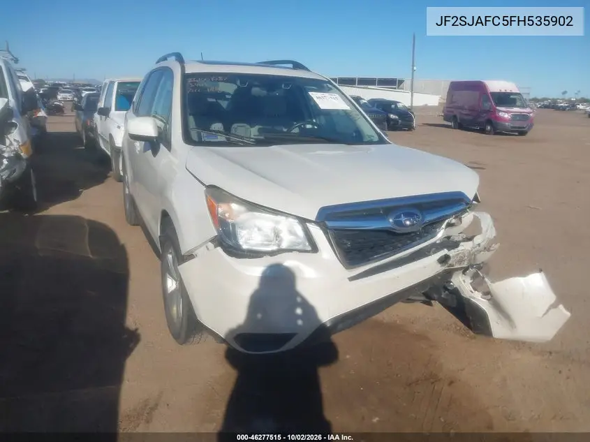 SUBARU FORESTER 2015, VIN JF2SJAFC5FH535902