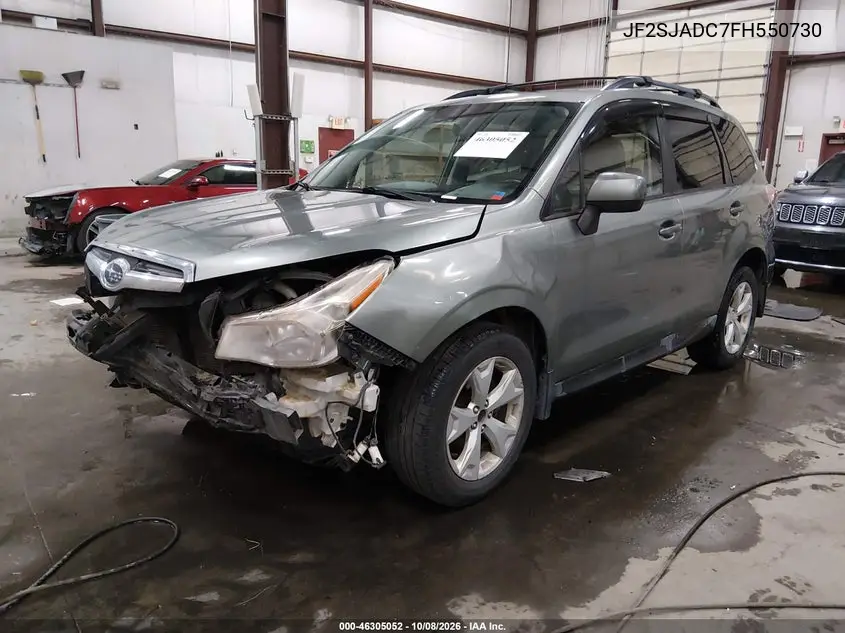 2015 SUBARU FORESTER VIN JF2SJADC7FH550730 — фото 2