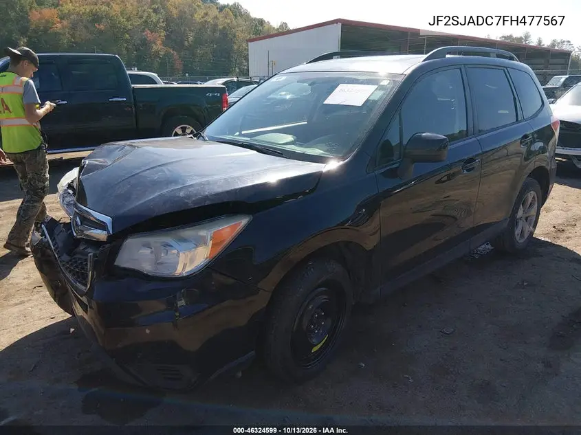 2015 SUBARU FORESTER VIN JF2SJADC7FH477567 — фото 2