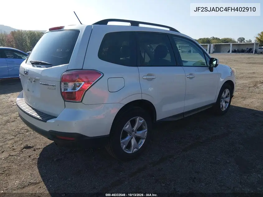 2015 SUBARU FORESTER VIN JF2SJADC4FH402910 — фото 4