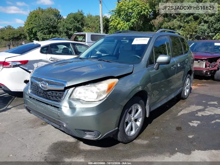2015 SUBARU FORESTER VIN JF2SJADCXFH511629 — фото 2