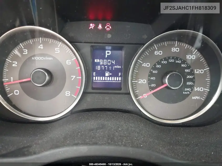 2015 SUBARU FORESTER VIN JF2SJAHC1FH818309 — фото 7