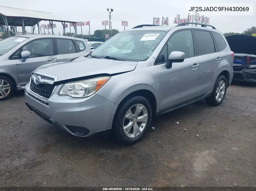 2015 SUBARU FORESTER VIN JF2SJADC9FH430069 — фото 2