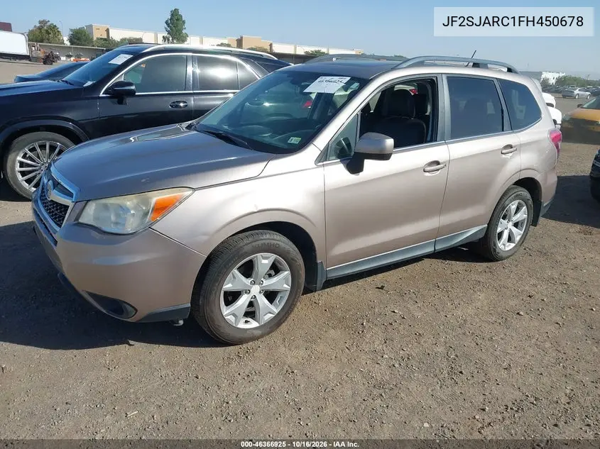 2015 SUBARU FORESTER VIN JF2SJARC1FH450678 — фото 2