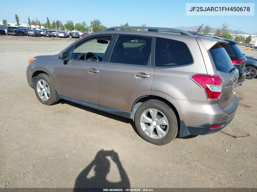 2015 SUBARU FORESTER VIN JF2SJARC1FH450678 — фото 3