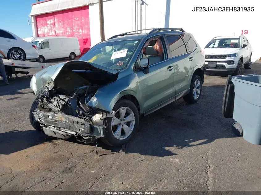 2015 SUBARU FORESTER VIN JF2SJAHC3FH831935 — фото 2