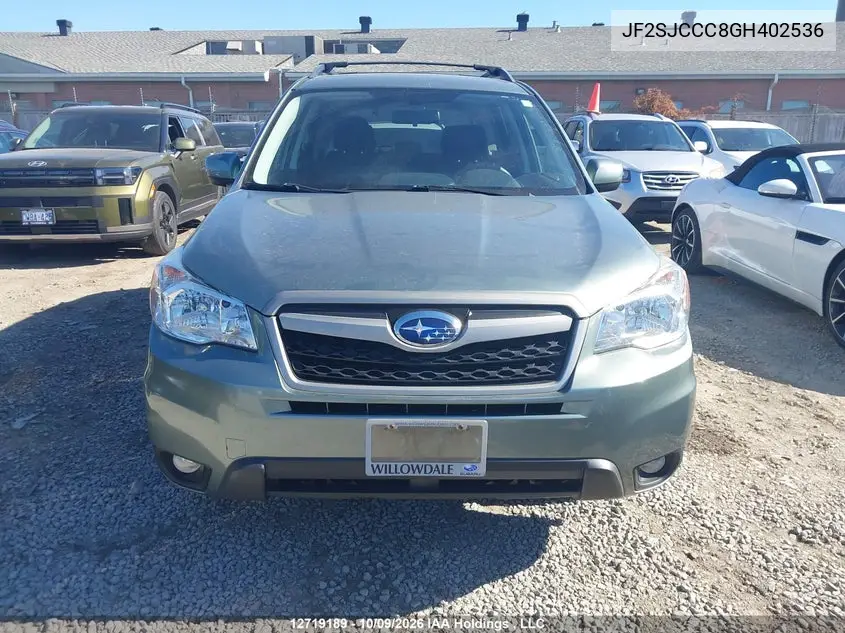 2016 SUBARU FORESTER VIN JF2SJCCC8GH402536 — фото 12