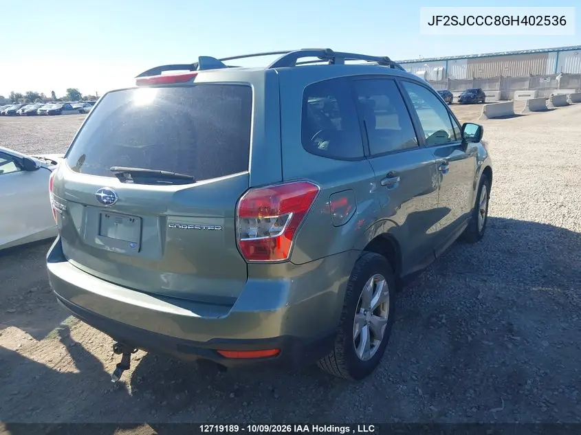 2016 SUBARU FORESTER VIN JF2SJCCC8GH402536 — фото 4