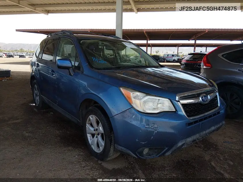SUBARU FORESTER 2016, VIN JF2SJAFC5GH474875