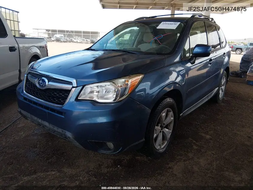 2016 SUBARU FORESTER VIN JF2SJAFC5GH474875 — фото 2
