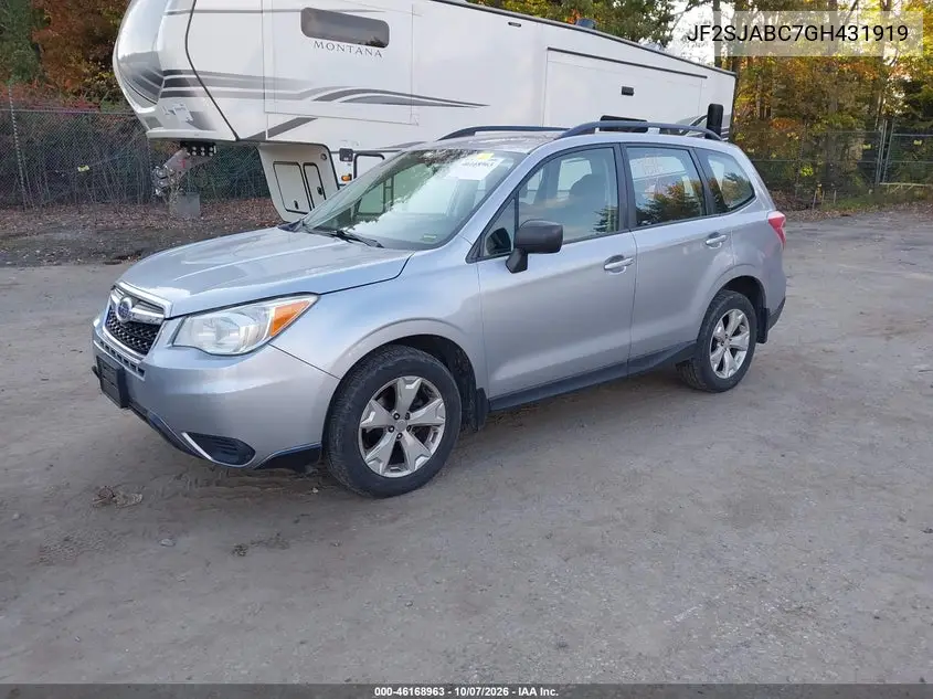 2016 SUBARU FORESTER VIN JF2SJABC7GH431919 — фото 2