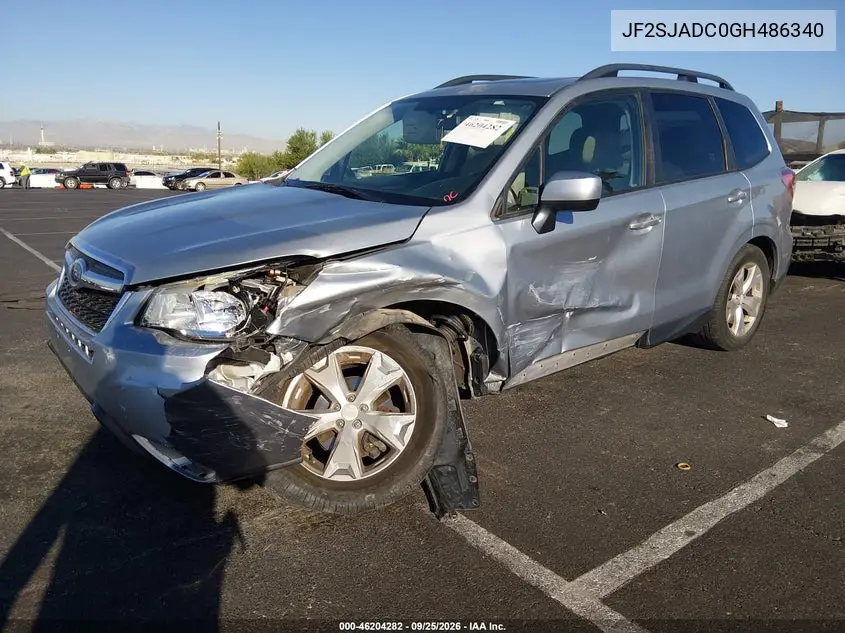 2016 SUBARU FORESTER VIN JF2SJADC0GH486340 — фото 2