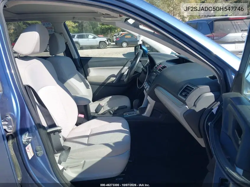 2016 SUBARU FORESTER VIN JF2SJADC5GH547746 — фото 5