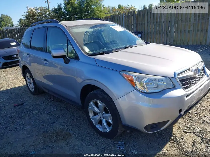 SUBARU FORESTER 2016, VIN JF2SJADC0GH416496