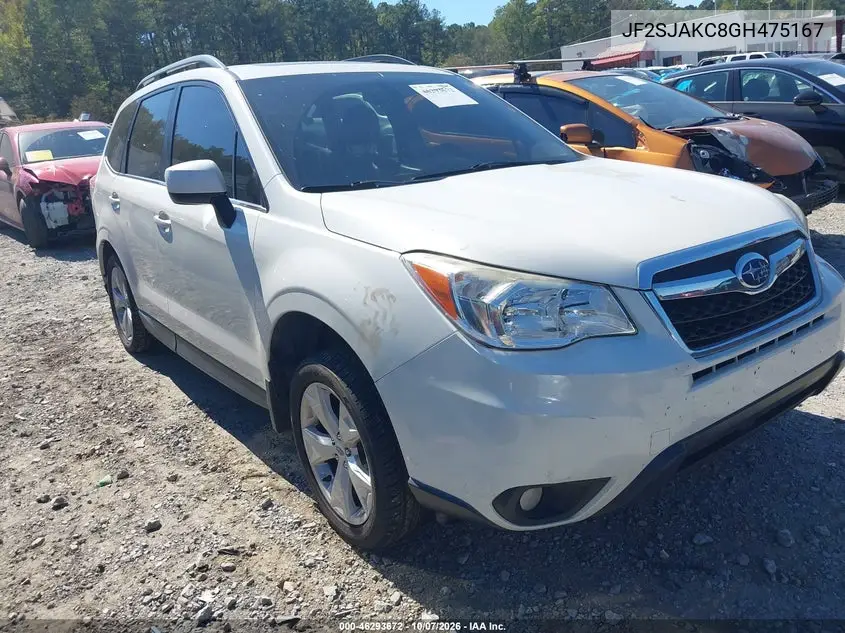 SUBARU FORESTER 2016, VIN JF2SJAKC8GH475167