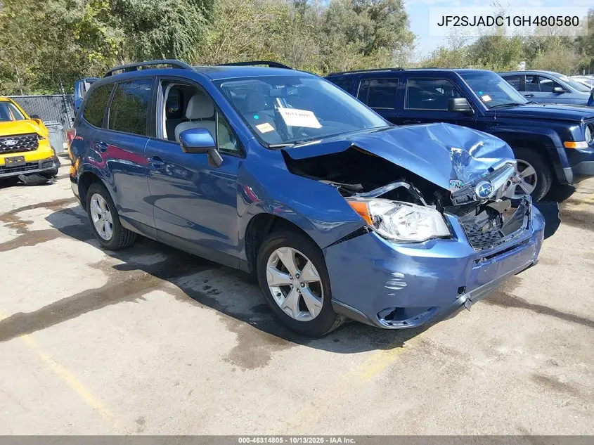 SUBARU FORESTER 2016, VIN JF2SJADC1GH480580
