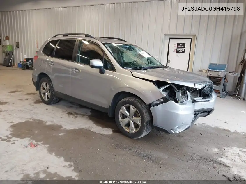 SUBARU FORESTER 2016, VIN JF2SJADC0GH415798