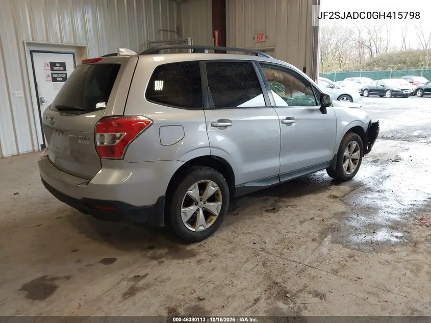 2016 SUBARU FORESTER VIN JF2SJADC0GH415798 — фото 4