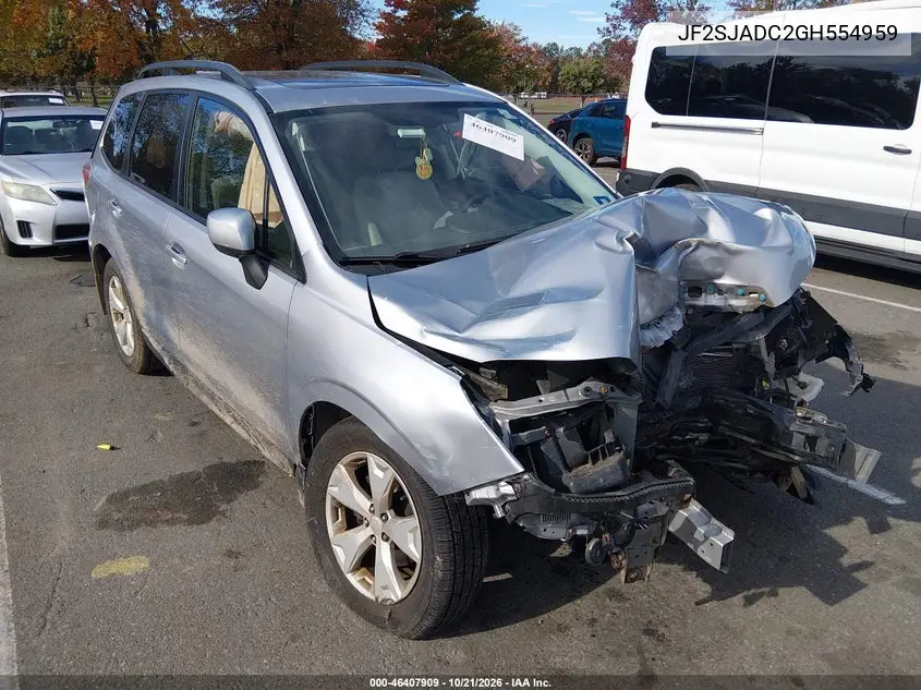 SUBARU FORESTER 2016, VIN JF2SJADC2GH554959