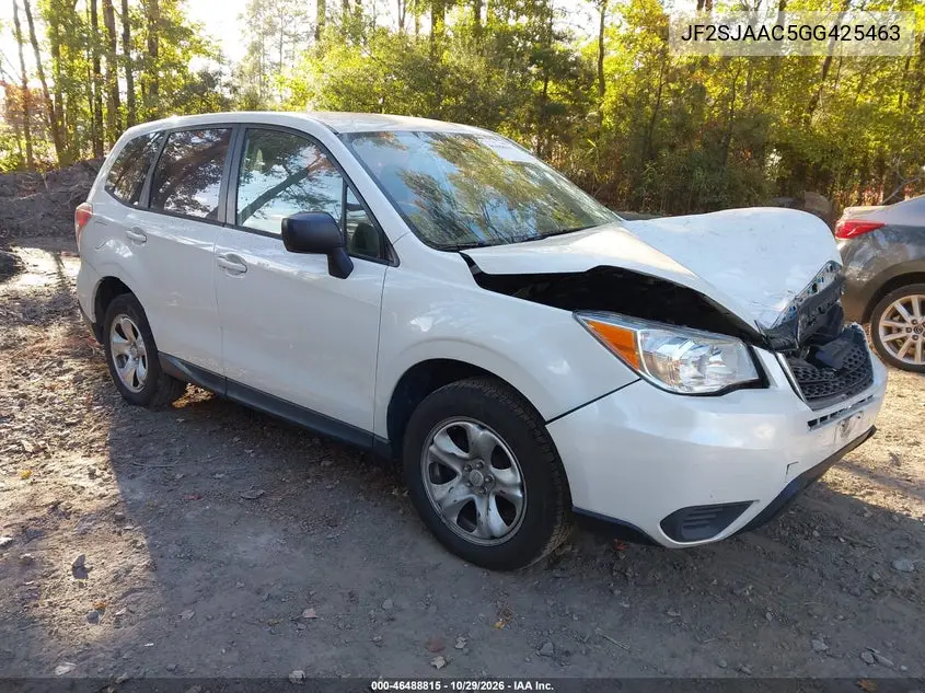 SUBARU FORESTER 2016, VIN JF2SJAAC5GG425463