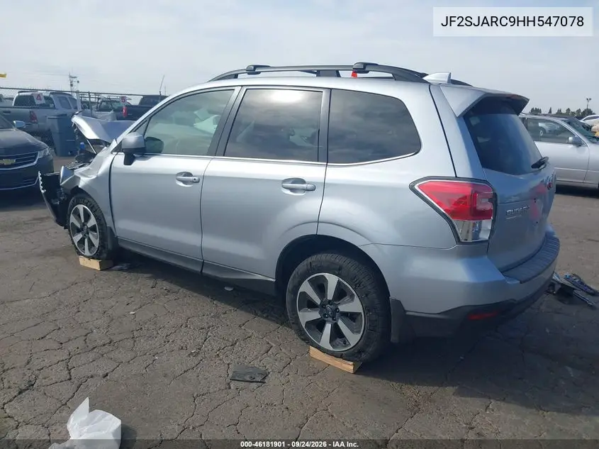 2017 SUBARU FORESTER VIN JF2SJARC9HH547078 — фото 3