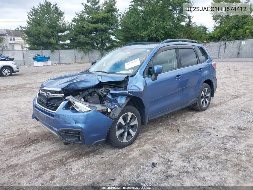 2017 SUBARU FORESTER VIN JF2SJAEC1HH574412 — фото 2
