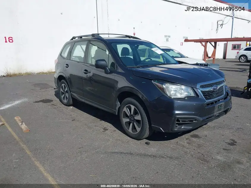 SUBARU FORESTER 2017, VIN JF2SJABC8HH499504