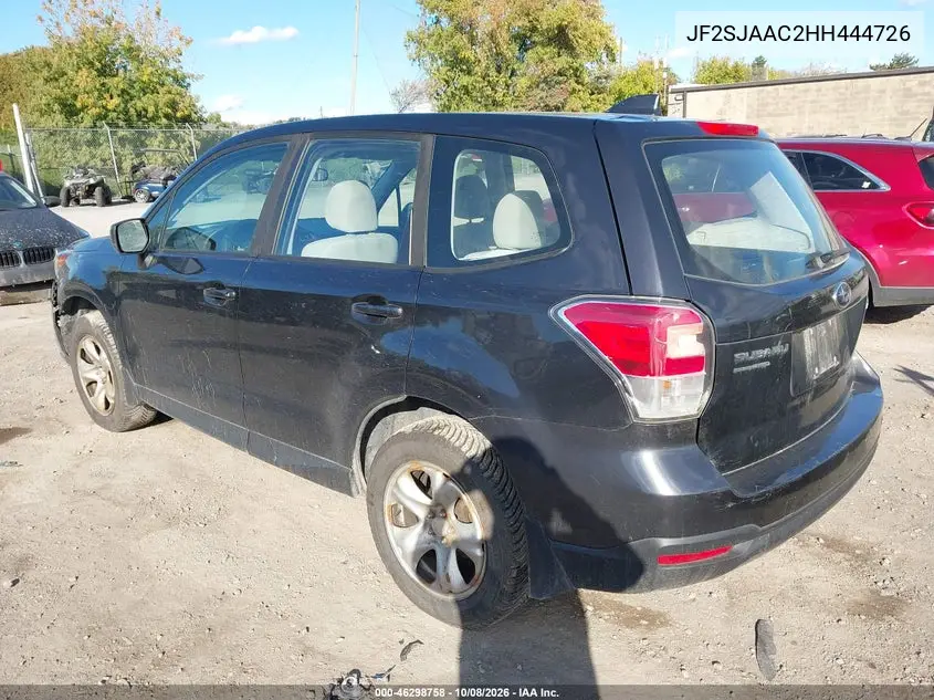 2017 SUBARU FORESTER VIN JF2SJAAC2HH444726 — фото 3