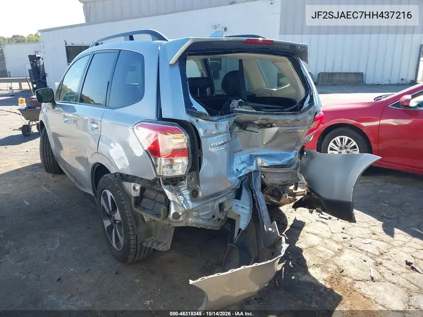 2017 SUBARU FORESTER VIN JF2SJAEC7HH437216 — фото 3