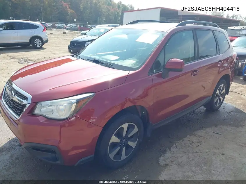 2017 SUBARU FORESTER VIN JF2SJAEC8HH404418 — фото 2