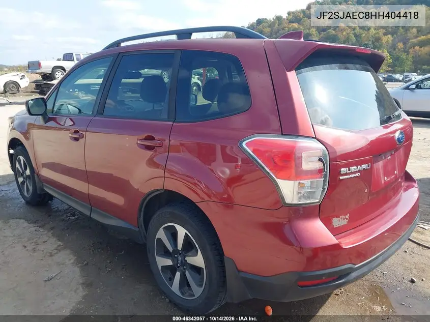 2017 SUBARU FORESTER VIN JF2SJAEC8HH404418 — фото 3