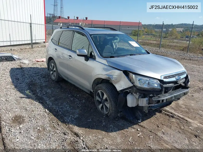 SUBARU FORESTER 2017, VIN JF2SJAECXHH415002