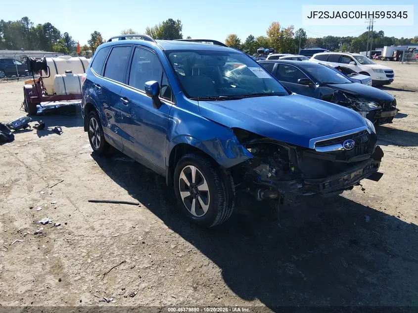 SUBARU FORESTER 2017, VIN JF2SJAGC0HH595345