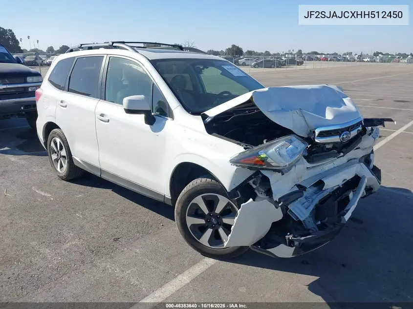 SUBARU FORESTER 2017, VIN JF2SJAJCXHH512450