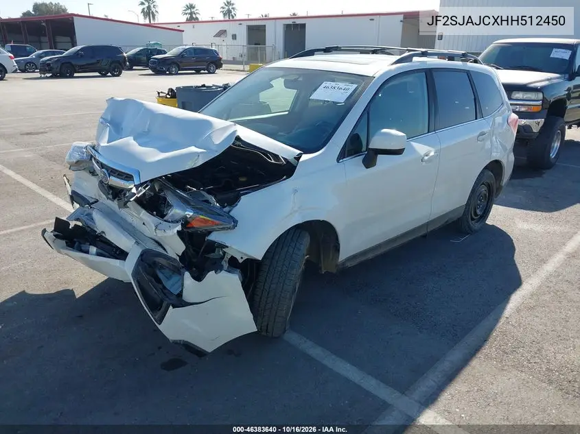 2017 SUBARU FORESTER VIN JF2SJAJCXHH512450 — фото 2