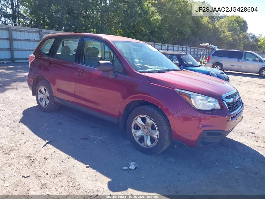 SUBARU FORESTER 2018, VIN JF2SJAAC2JG428604