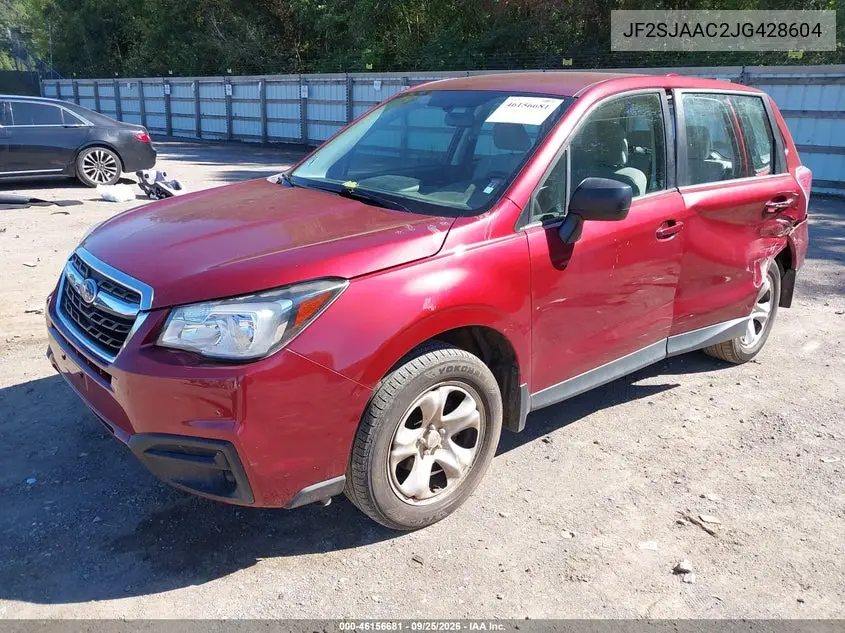 2018 SUBARU FORESTER VIN JF2SJAAC2JG428604 — фото 2