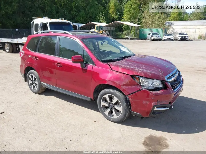 SUBARU FORESTER 2018, VIN JF2SJAGC0JH526533