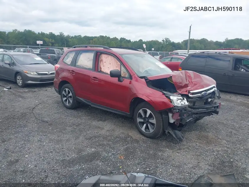 SUBARU FORESTER 2018, VIN JF2SJABC1JH590118