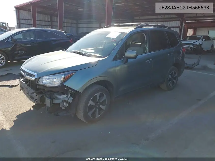 2018 SUBARU FORESTER VIN JF2SJAEC2JH555633 — фото 2